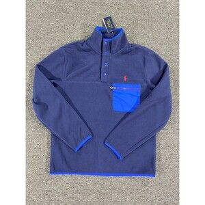 Polo Ralph Lauren Jacket Mens Size Small Blue Fleece Pullover Sweater Coat